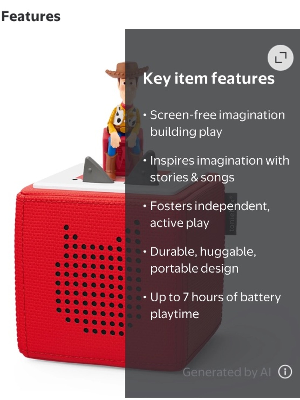 Toniebox 1 Kids Audio Player with Woody Figure - BRAND NEW SEALED - Picture 2 of 6